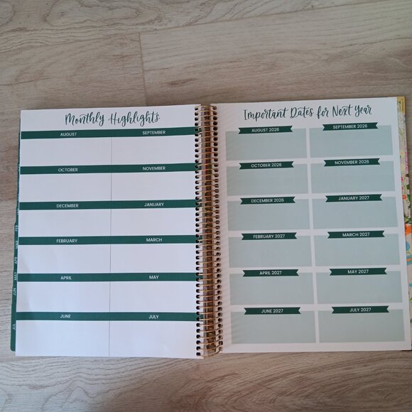 Bloom Planners 2025-2026 Floral Spiral Hard Cover Motivational Monthly Weekly - Picture 11 of 15